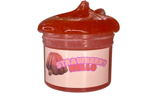 🍓💖 Strawberry Hello – Scented Jelly Slime w/ Charm