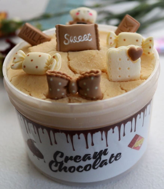 🍫🤎 Creamy Chocolate – Scented Butter Slime w/ Charm