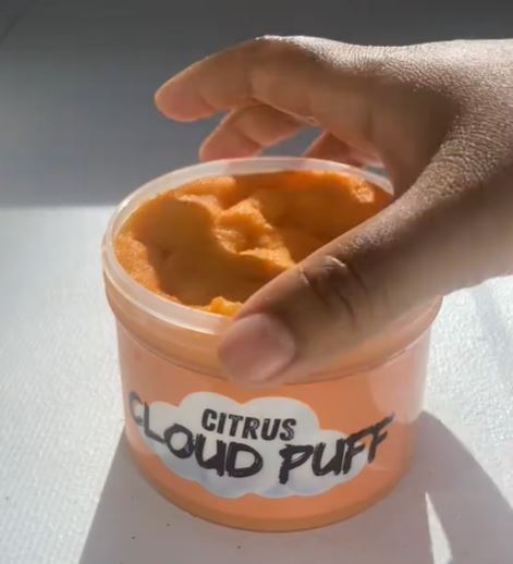 🍊☁️ Citrus Cloud Puff – Scented Cloud Slime w/ Charm
